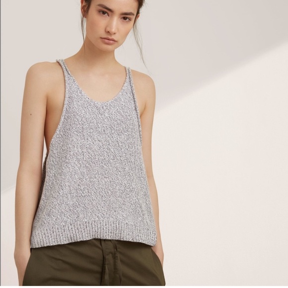 Aritzia Tops - • Aritzia / Community Line • Women’s Ambrose Knit Tank Top Black White Marled Sm